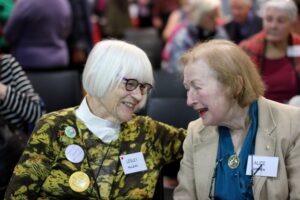 Lesley McLean with Alice Oppen